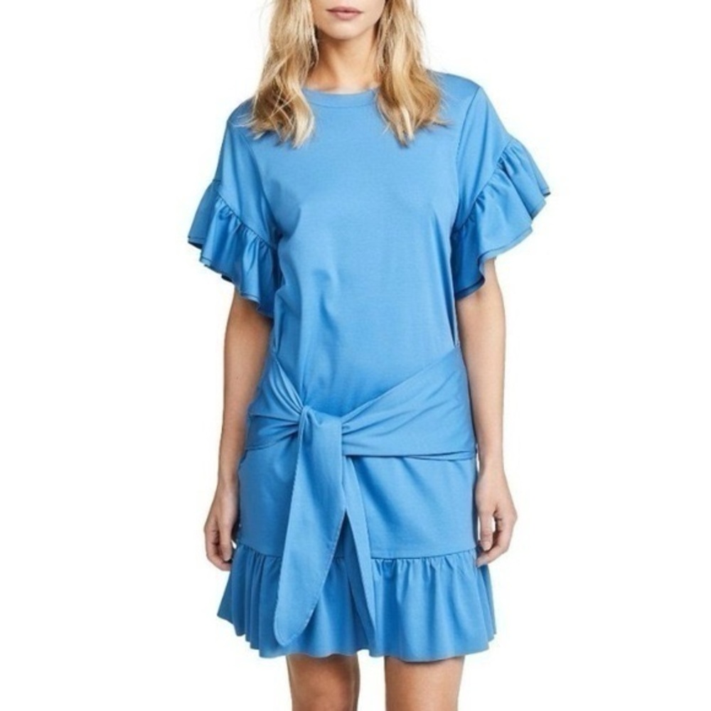 Scotch‎ & Soda Mirage Blue Wrap Ruffle Tie Dress